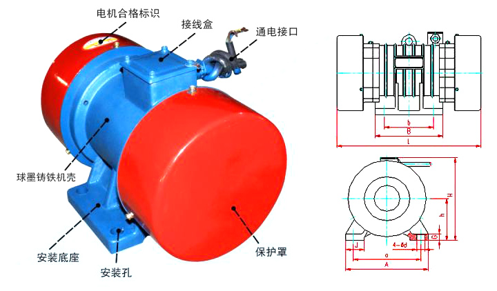 臥式振動電機內部結構圖